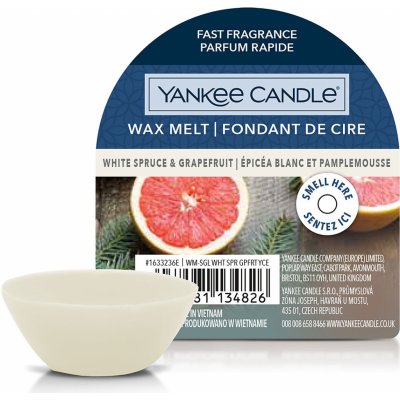 Yankee Candle vonný vosk White Spruce & Grapefruit Bílý smrk a grapefruit 22 g – Zbozi.Blesk.cz