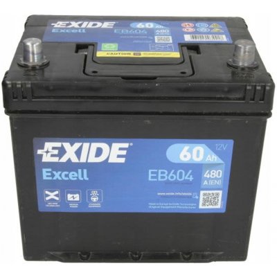 Exide Excell 12V 60Ah 390A EB604 – Zboží Mobilmania