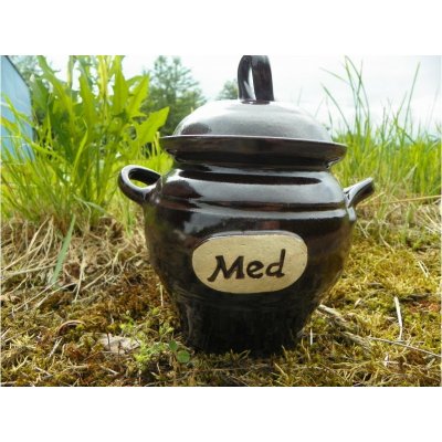 Keramikaportal.eu- dóza na med meďák v hnědé barvě s nápisem Med 250 ml – Zboží Mobilmania