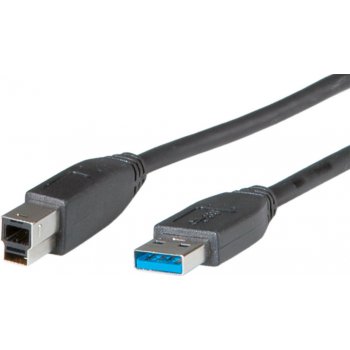 Roline 11.02.8869 USB 3.0 SuperSpeed kabel USB3.0 A(M) - USB3.0 B(M), 0,8m, černý