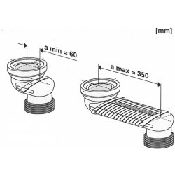 Nicoll Česká republika, s.r.o., Připojovací kus etážový, s variabilním nastavením délky 60-350mm. PR7120C (581110099)