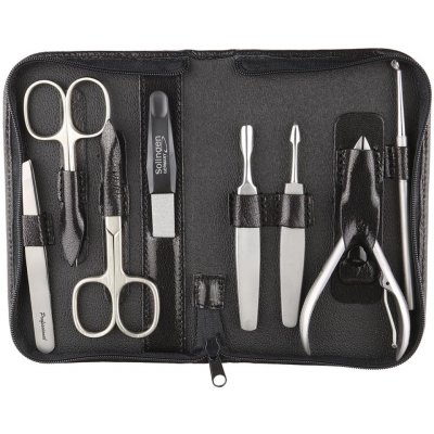 Globos Kožená sada na manikúru s nůžkami Solingen 925-89 černá – Zboží Dáma
