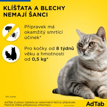 AdTab 12 mg žvýkací tablety pro kočky 0,5-2 kg 1 tbl