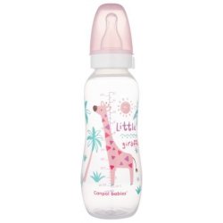 Canpol babies lahvička s potiskem Žirafka růžová 330 ml