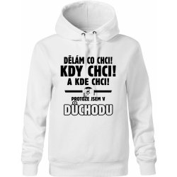 Dělám co chci, kdy chci důchod Oversized mikina dámská Moon kratší + širší Bílá