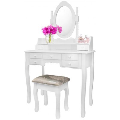 Shabby Chic PHO5513 se zrcadlem a židličkou bílý – Zboží Mobilmania