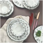 Asir Jídelní sada bílá zelená porcelán 824MXL1104 24 ks – Zboží Dáma