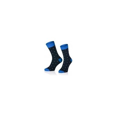 Intenso vysoké elegantní ponožky Tečky černo-modré
