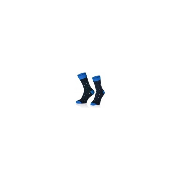  Intenso vysoké elegantní ponožky Tečky černo-modré