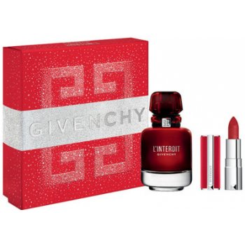 Givenchy L'Interdit Eau de Parfum Rouge EDP 50 ml + Le Rouge Deep Velvet mini rtěnka N°37 Rouge Grainé 1,5 g, dárková sada