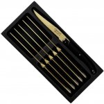 Laguiole Prestige Gold Style de Vie sada steakových nožů černá 6 ks – Zboží Dáma