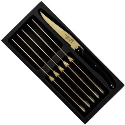 Laguiole Prestige Gold Style de Vie sada steakových nožů černá 6 ks – Zboží Dáma