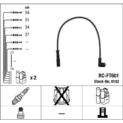 Sada kabelů pro zapalování NGK 8192 – Zboží Mobilmania