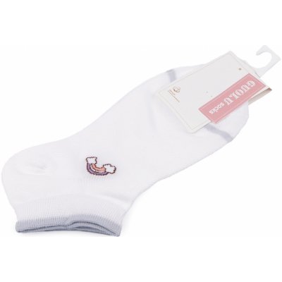 Prima-obchod Dámské / dívčí bavlněné ponožky kotníkové, 6 bílá duha