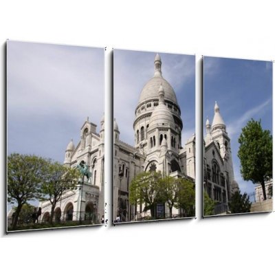 Obraz 3D třídílný - 90 x 50 cm - Sacré Coeur sacré coeur Paříž France – Hledejceny.cz