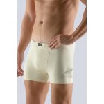 Gina 73083P pánské boxerky s kratší nohavičkou šedobílá-okrová – Zboží Dáma