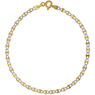 Silvego zlatý náramek Marine 3 mm s rytím v kombinaci žlutého a bílého zlata FNN1992BGYW – Hledejceny.cz