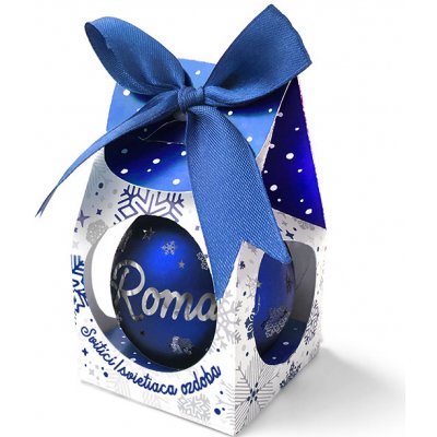 Nekupto Vánoční koule se jménem Roman svítící skleněná 5,8 cm – Zboží Dáma