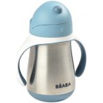 Beaba láhev Bidon s dvojitými stěnami Stainless Steel Straw Cup Windy Blue modrá 250 ml – Zboží Dáma