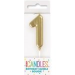 Unique Svíčka dortová číslo 1 malá zlatá – Sleviste.cz