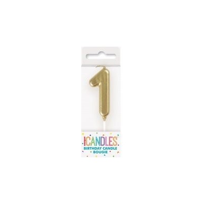 Unique Svíčka dortová číslo 1 malá zlatá – Sleviste.cz