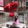 Žertovný předmět Nafukovací balón Big Heart kovově červený 10ks