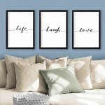 Hanah Home Sasa obrazů Life Laugh Love 3 ks 24x29 cm – Hledejceny.cz