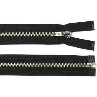 WICO Kovový zip no.5 rozepínací 50cm černý (stříbrné zoubky) – Hledejceny.cz