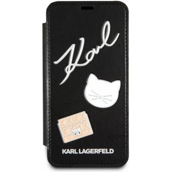 Pouzdro Karl Lagerfeld Pins Book iPhone X černé