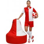 CrazyShop Sedací vak Fotbal Serie bílá červená – Zboží Mobilmania