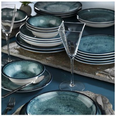 Asir Jídelní sada modrá porcelán 710KTP3393 18 ks – Sleviste.cz