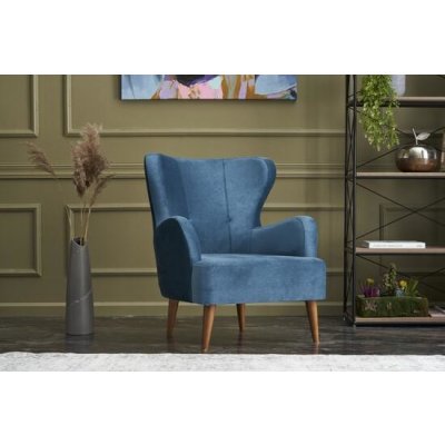 Atelier del Sofa Wing Chair Karina modrá