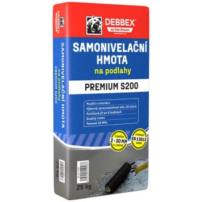 Samonivelační hmota na podlahy PREMIUM S200 25 kg pytel šedá – Sleviste.cz