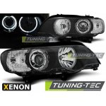 PŘEDNÍ SVĚTLOMETY LAMPY BMW X5, E53, 1999-2003, ANGEL EYES, ČERNÉ BLACK, XENON D2S