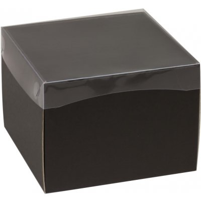 Dárková krabice s průhledným víkem 200x200x150 mm, černá – Zboží Mobilmania