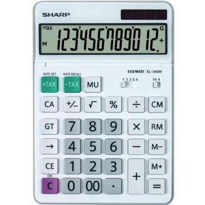 Sharp Kancelářská kalkulačka SH-EL340W – Zboží Mobilmania