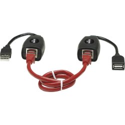 Manhattan 179300 USB 1.1 Prodloužení přes patch kabel RJ45, do 60m, 2ks, Black