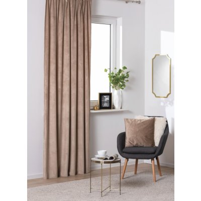 Dekorační široký velvet závěs s řasící páskou BILO taupe 200x245 cm nebo 200x260 cm (cena za 1 kus) MyBestHome Rozměr: 200x245 cm – Zboží Mobilmania
