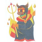 Radost v písku Šablona na pískování čertík A4 210 x 297 mm – Zboží Dáma