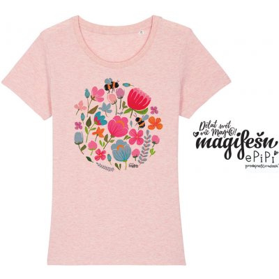 Magifešn BIO Tričko Čmeláci Růžová žíhaná – Zboží Mobilmania