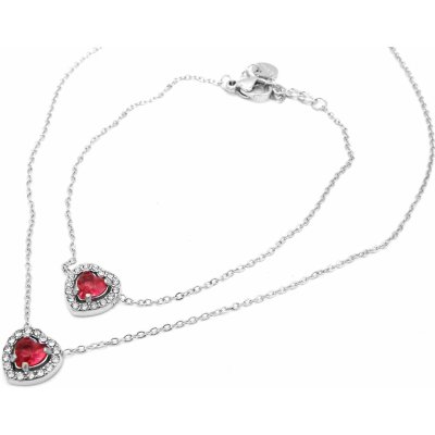 Steel Jewelry Souprava Náhrdelník a Náramek SRDCE Chirurgická ocel SET240159 – Hledejceny.cz