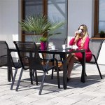 Zahradní křeslo SPRINGOS MONZA černé – Sleviste.cz