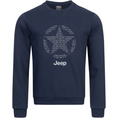 Jeep Men Round Neck Sweatshirt Star All modrá – Zboží Mobilmania