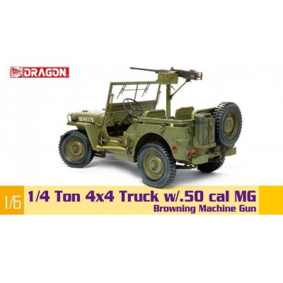 Dragon1:4-Ton 4x4 Truck w/M2 .50-cal Machine Gun Model Kit military 75052 1:6