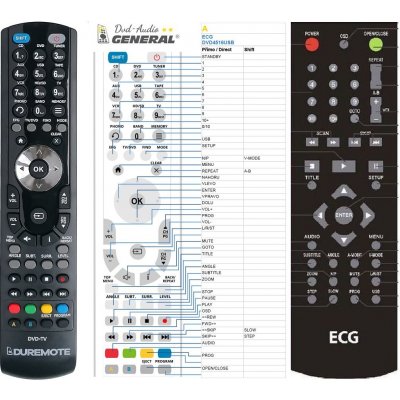 Dálkový ovladač General ECG DVD2610USB, DVD3230, DVD4516USB – Hledejceny.cz