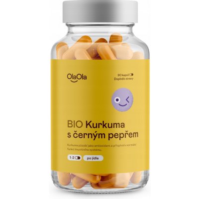 OlaOla BIO Kurkuma s černým pepřem podporující organismus 90 kapslí – Hledejceny.cz