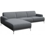 Mesonica Světle šedá rohová látková pohovka Puzo, levá, 240 cm – Hledejceny.cz