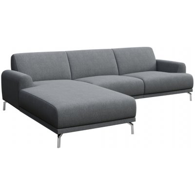 Mesonica Světle šedá rohová látková pohovka Puzo, levá, 240 cm – Hledejceny.cz