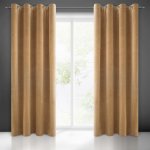EUROFIRANY ZATEMŇOVACÍ ZÁVĚS NA KROUŽCÍCH ADELLE 140X250 CM MEDOVÁ – Sleviste.cz
