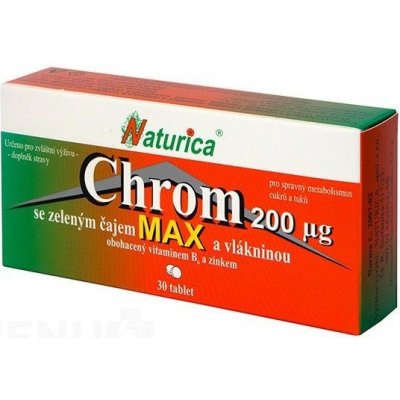 Naturica Chróm se zeleným čajem + vlákninou 30 tablet